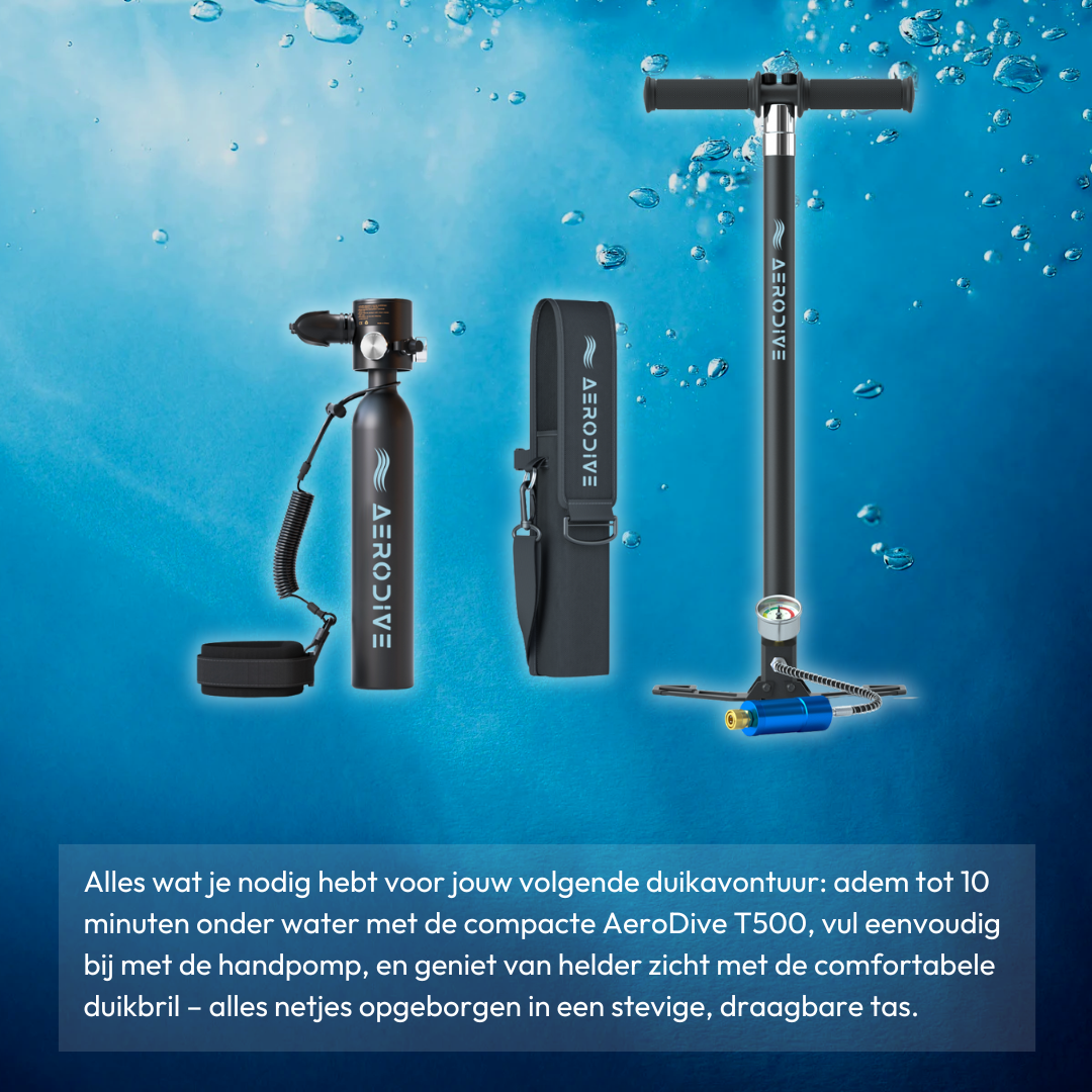 AeroDive T500 + Handpomp + Bril (Incl. opbergtas)