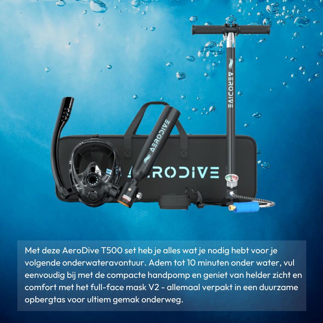 AeroDive T500 + Handpomp + Masker V2 (Incl. opbergtas)