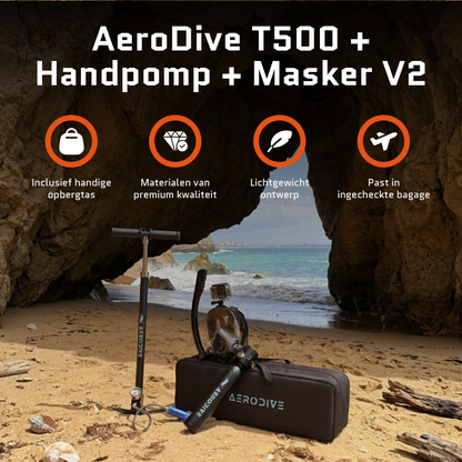 AeroDive T500 + Handpomp + Masker V2 (Incl. opbergtas)